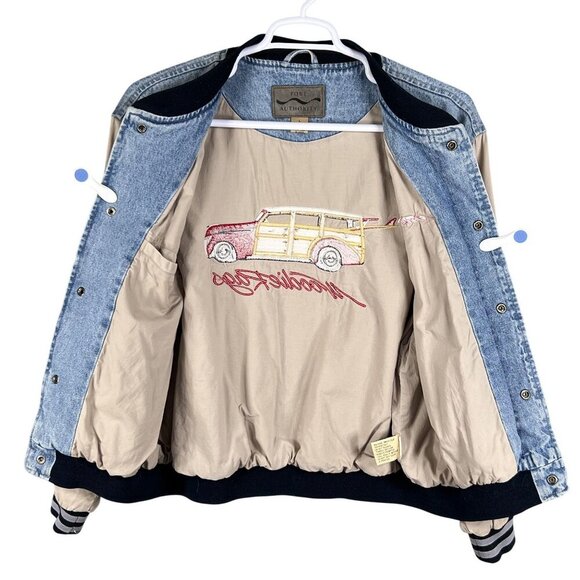 Vintage Port Authority Varsity Jacket L Embroidered Woody Rags Car Connoisseur - Picture 6 of 16